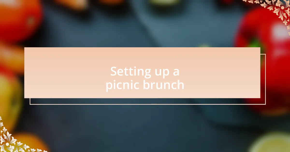 Setting up a picnic brunch